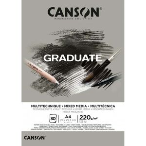 CANSON BLOC CANGRAD GRADUATE MIX MEDIA GRIS 30H A4 220G 625513 400110371