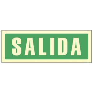 SEÑAL DE SALIDA PVC FOTOLUMINISCENTE 297X105 MM CS76046