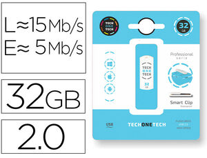MEMORIA USB TECH ON TECH SERIE PROFESIONAL SMART CLIPT 32 GB